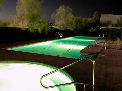 Athletes’ Performance Arizona, pool and spa at night